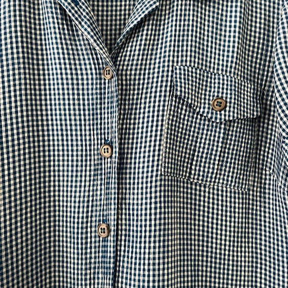 Vintage 90s Dress - Gingham Button-Up - Picture 3 of 3